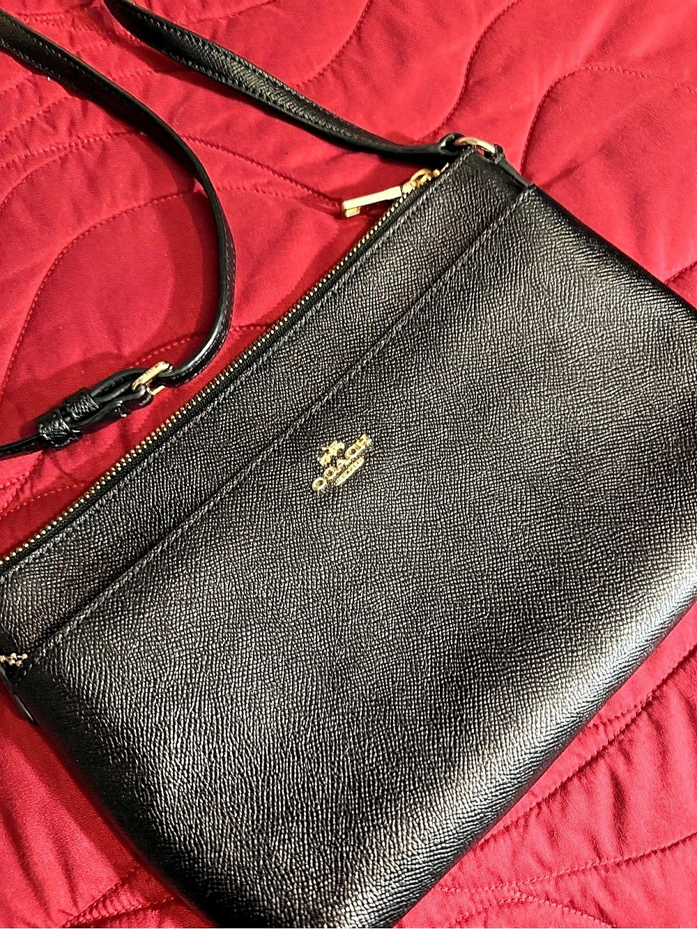 COACH Zip Top Crossbody Bag in Black